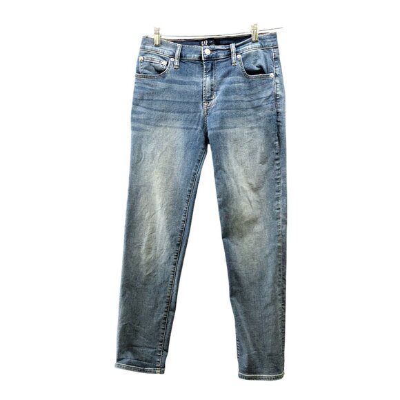 Gap Girlfriend Jean Womens 4 / 27 Blue Light Wash Stretch Mid Rise - Picture 1 of 9